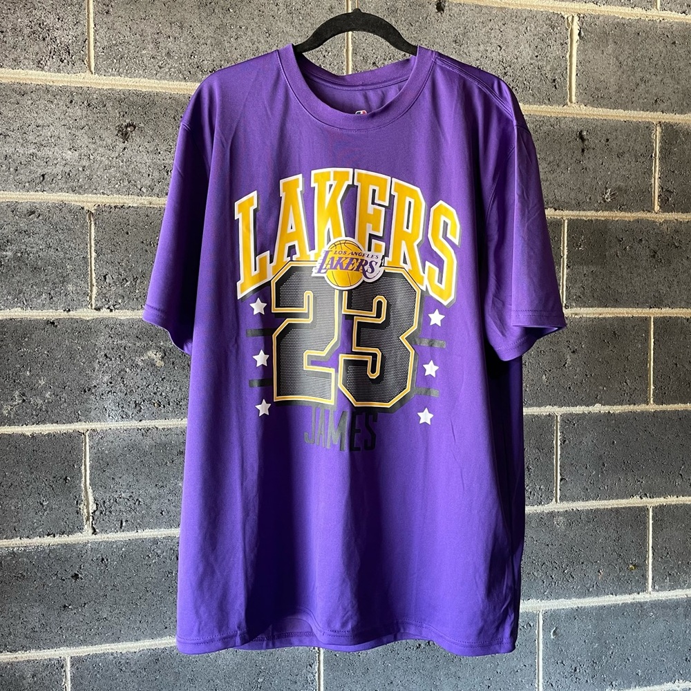 NBA - XLarge - Purple - Short Sleeve Lebron James All Star Lakers Athletic Shirt